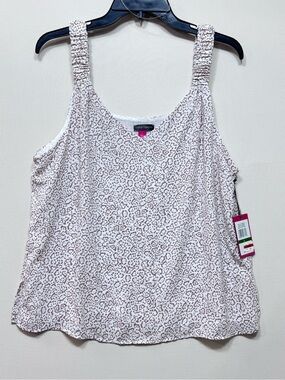Vince Camuto Womens Animal Print V-Neck Tank Top nwt size large